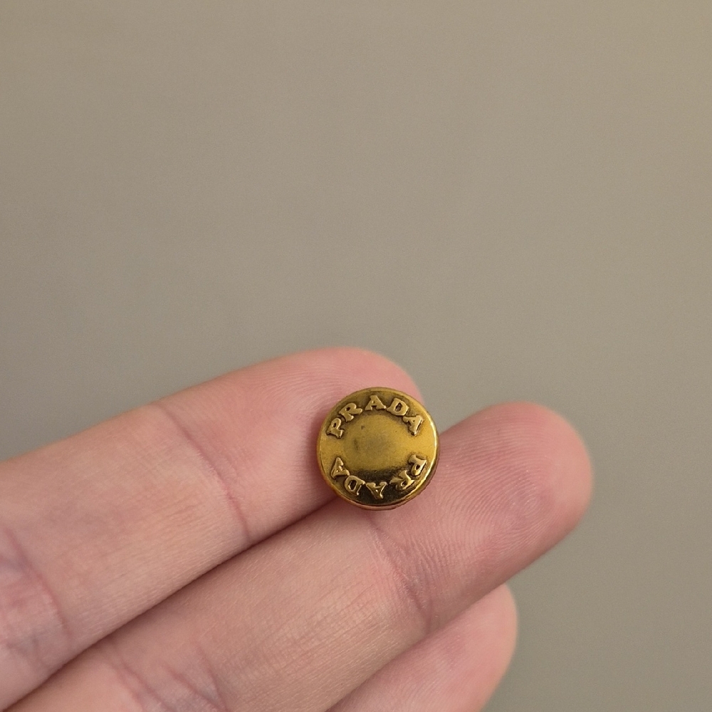 Prada Metallic Gold Button